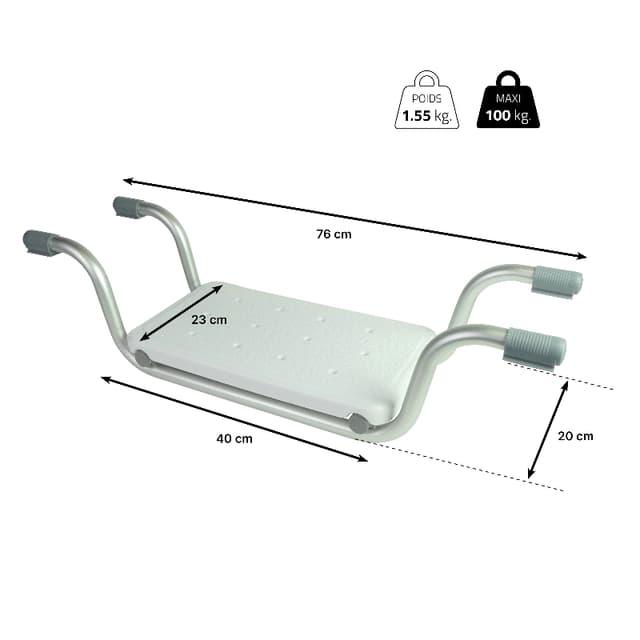 Siège de bain Zanzibar, baignoire jusqu'à 74 cm, vue 8