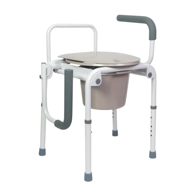 Cadre de toilettes rehausseur, cuvette basse + accoudoirs, vue 3
