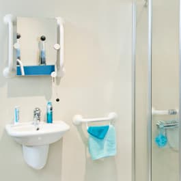 Barre d'appui et porte-serviette 60 cm, blanche, vue 2